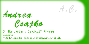 andrea csajko business card